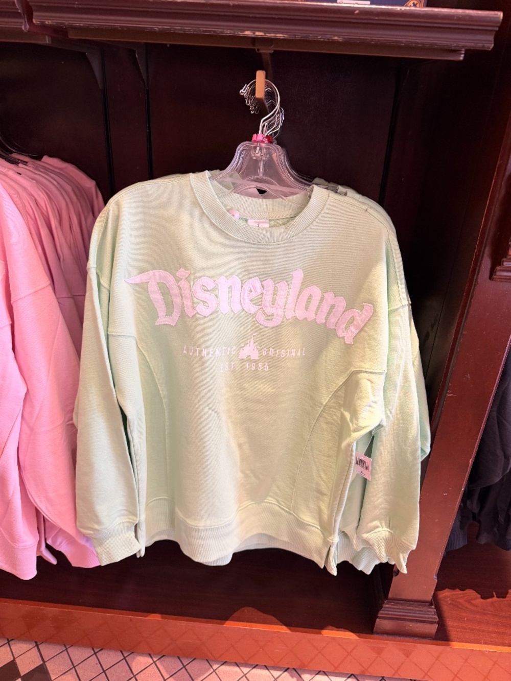 Disneyland Authentic Original Green Crew Sweatshirt